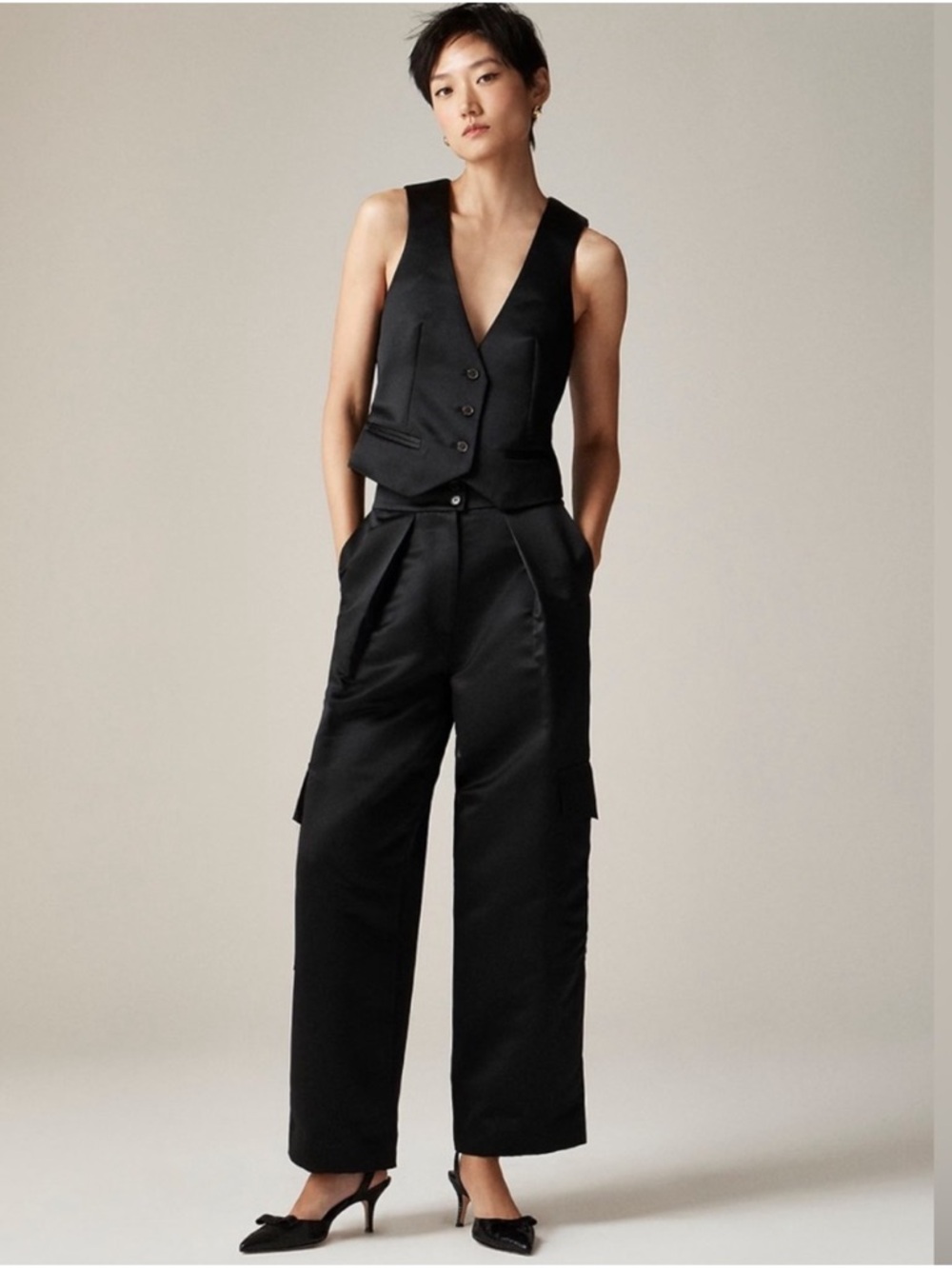 Christopher John Rogers x J.Crew High Rise Cargo Pant in Duchesse Satin size 4 - Picture 2 of 7